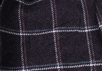 ETRO Wool Check Paisley Lining Jacket Purple Size 52
