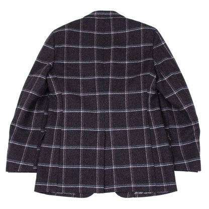 ETRO Wool Check Paisley Lining Jacket Purple Size 52