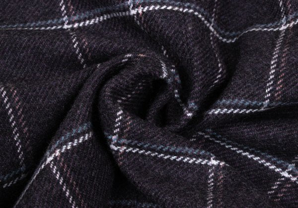 ETRO Wool Check Paisley Lining Jacket Purple Size 52
