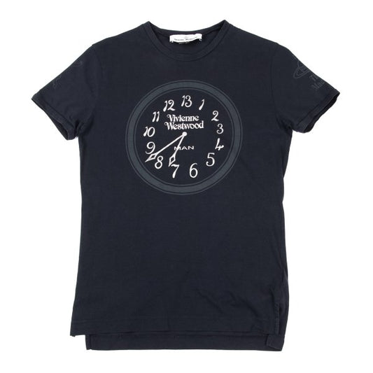 Vivienne Westwood MAN Clock Print SS T-Shirt Navy Size XS