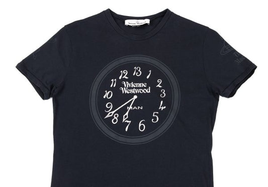 Vivienne Westwood MAN Clock Print SS T-Shirt Navy Size XS