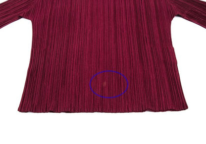 PLEATS PLEASE Pleated High Neck 3/4 Top Bordeaux Size 3