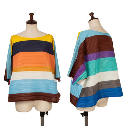 PLEATS PLEASE Multi-Border Pleated Blouse Multi Size 3