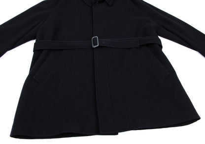 Y's for men Melton Wool Belted Half Coat Navy Size 3