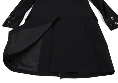 Y's for men Gabardine Leather Belt Long Jacket Black Size 4