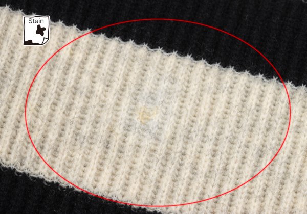 Y's for men Wool Nylon Border Knit Sweater Black Size M