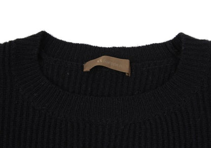 Y's for men Wool Nylon Border Knit Sweater Black Size M