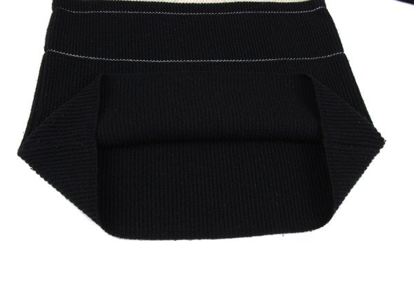 Y's for men Wool Nylon Border Knit Sweater Black Size M
