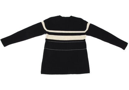 Y's for men Wool Nylon Border Knit Sweater Black Size M