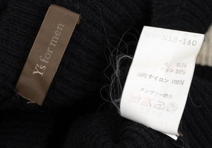 Y's for men Wool Nylon Border Knit Sweater Black Size M