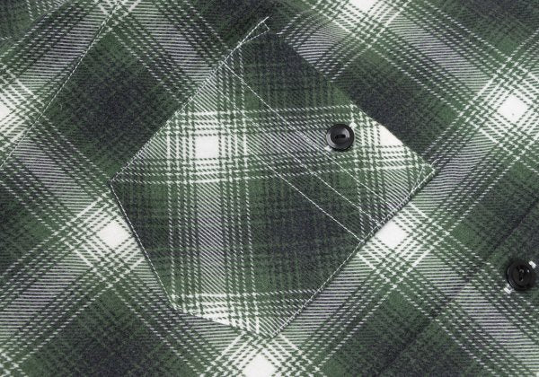 BY NUMBER (N)INE Cotton Check Long Sleeve Shirt Green Size 2