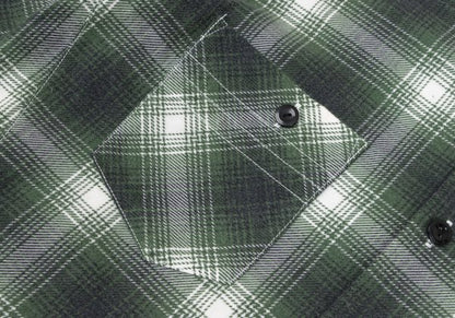 BY NUMBER (N)INE Cotton Check Long Sleeve Shirt Green Size 2