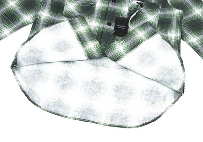BY NUMBER (N)INE Cotton Check Long Sleeve Shirt Green Size 2