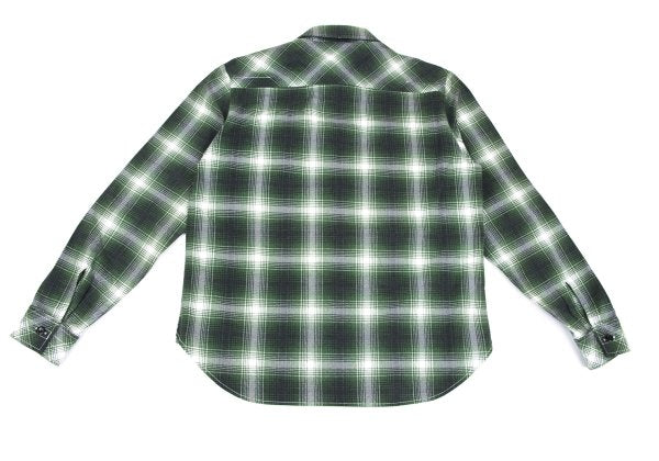 BY NUMBER (N)INE Cotton Check Long Sleeve Shirt Green Size 2