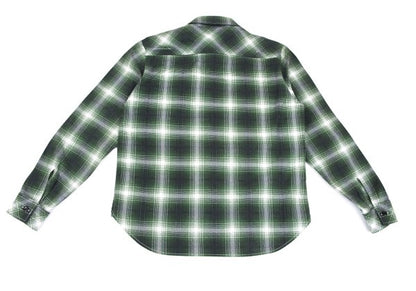 BY NUMBER (N)INE Cotton Check Long Sleeve Shirt Green Size 2
