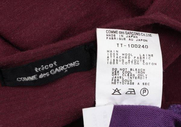 COMME des GARCONS Bi-Color Sweater Bordeaux/Purple Size M