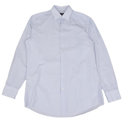 HUGO BOSS White/Blue Patterned Slim-Fit Cotton Shirt Size 39