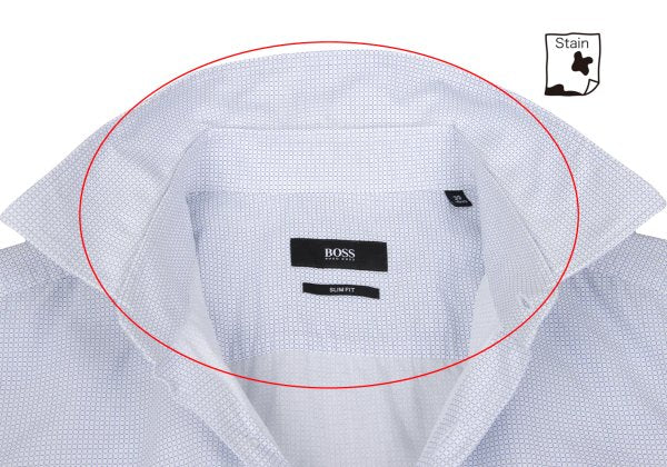 HUGO BOSS White/Blue Patterned Slim-Fit Cotton Shirt Size 39