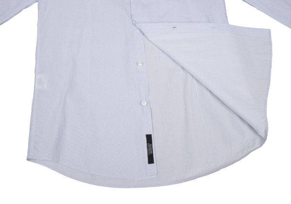 HUGO BOSS White/Blue Patterned Slim-Fit Cotton Shirt Size 39