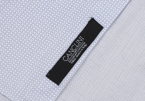 HUGO BOSS White/Blue Patterned Slim-Fit Cotton Shirt Size 39