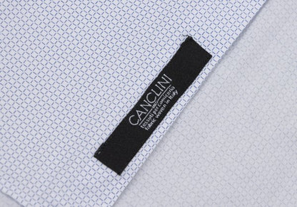 HUGO BOSS White/Blue Patterned Slim-Fit Cotton Shirt Size 39