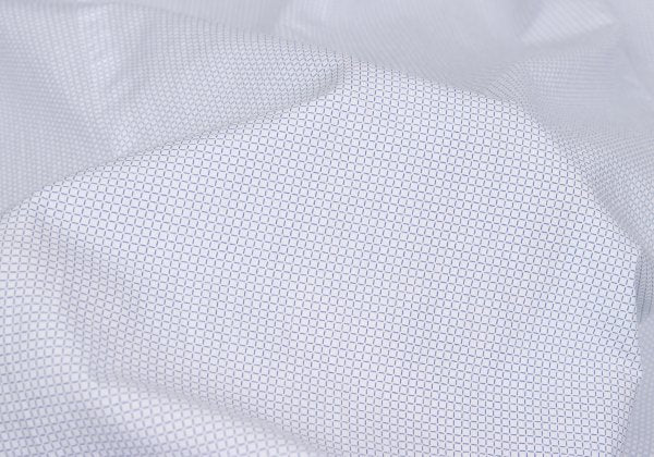 HUGO BOSS White/Blue Patterned Slim-Fit Cotton Shirt Size 39