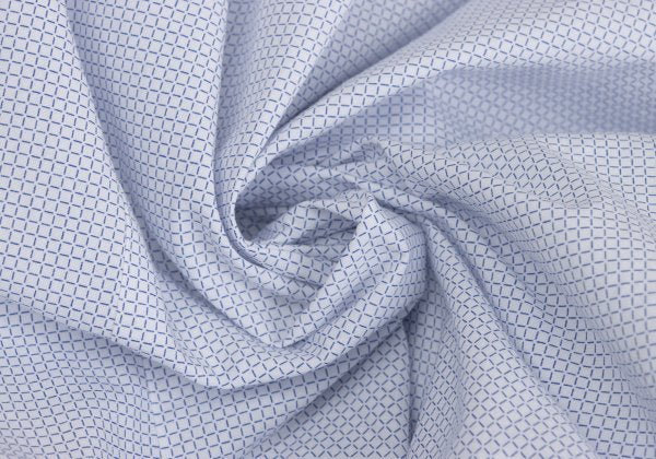 HUGO BOSS White/Blue Patterned Slim-Fit Cotton Shirt Size 39