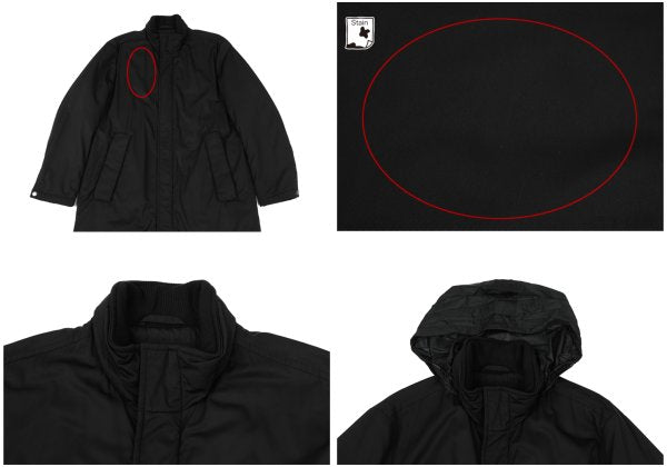 HUGO BOSS Black Poly Stand Collar Down Coat Size L