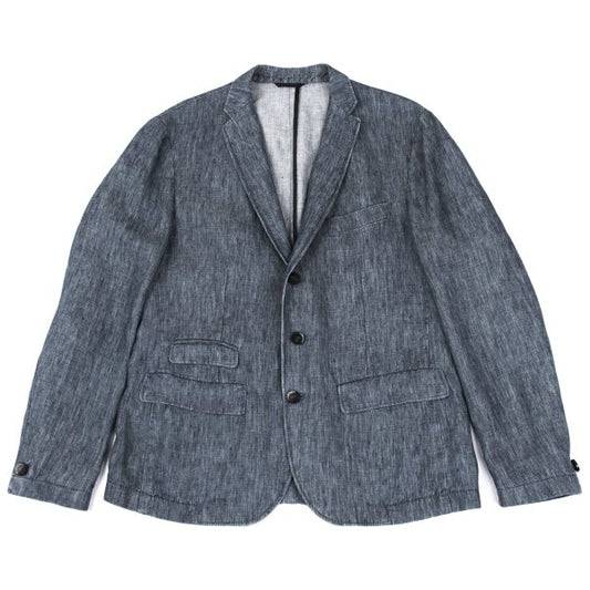 HUGO BOSS Linen Stitch Design Tailored Blazer Blue