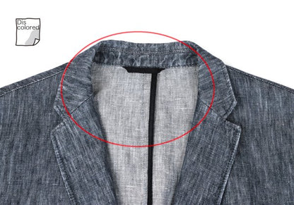 HUGO BOSS Linen Stitch Design Tailored Blazer Blue