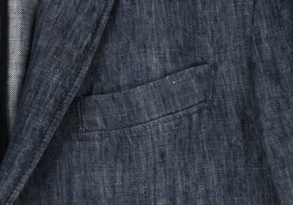 HUGO BOSS Linen Stitch Design Tailored Blazer Blue
