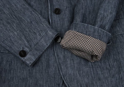 HUGO BOSS Linen Stitch Design Tailored Blazer Blue