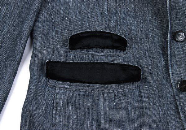 HUGO BOSS Linen Stitch Design Tailored Blazer Blue