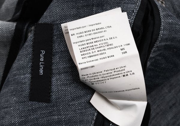 HUGO BOSS Linen Stitch Design Tailored Blazer Blue