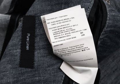 HUGO BOSS Linen Stitch Design Tailored Blazer Blue
