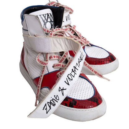 ZADIG & VOLTARE Sneakers Wht/Blu/Red Size 39 (24.5cm)