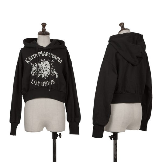 LILY BROWN x KEITA MARUYAMA Botanical Logo Print Hoodie Black Size F