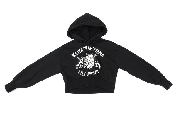 LILY BROWN x KEITA MARUYAMA Botanical Logo Print Hoodie Black Size F