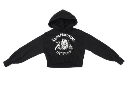LILY BROWN x KEITA MARUYAMA Botanical Logo Print Hoodie Black Size F
