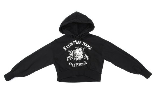 LILY BROWN x KEITA MARUYAMA Botanical Logo Print Hoodie Black Size F