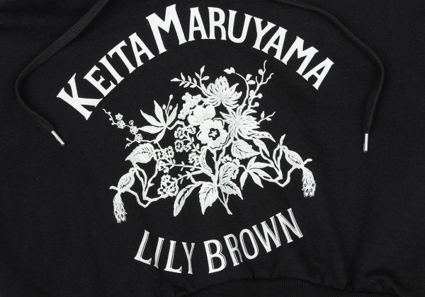 LILY BROWN x KEITA MARUYAMA Botanical Logo Print Hoodie Black Size F