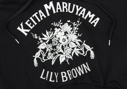 LILY BROWN x KEITA MARUYAMA Botanical Logo Print Hoodie Black Size F