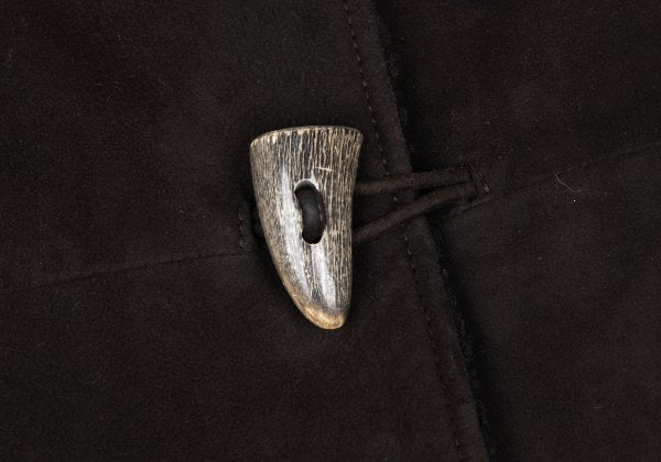 JIL SANDER Hooded Shearling Coat Brown Size 36