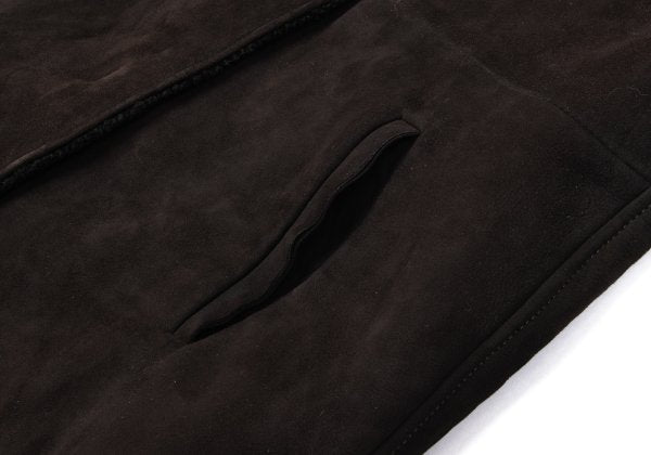 JIL SANDER Hooded Shearling Coat Brown Size 36