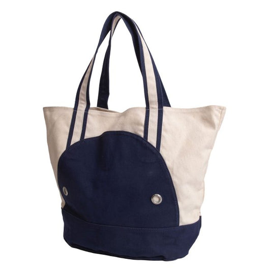 ISSEY MIYAKE I.S. Whale Canvas Ivory Navy Tote