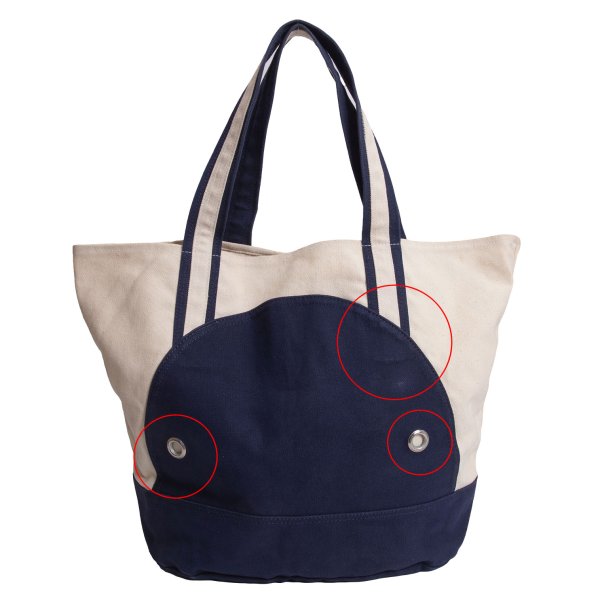 ISSEY MIYAKE I.S. Whale Canvas Ivory Navy Tote