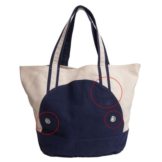 ISSEY MIYAKE I.S. Whale Canvas Ivory Navy Tote