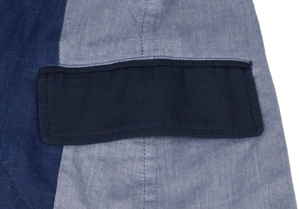 Y's Cotton Pattern Peaked Lapel Jacket Navy Size 2