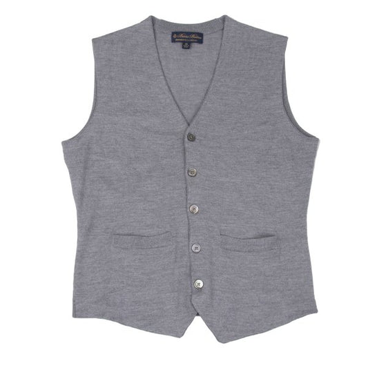 Brooks Brothers Merino Wool Knit Vest Gray Size XS