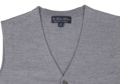 Brooks Brothers Merino Wool Knit Vest Gray Size XS
